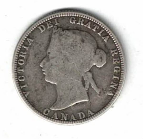 1870 Canada Silver Twenty Five Cent Coin - Image 2