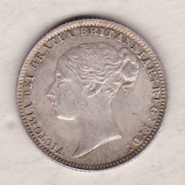 1875 Silver Sixpence - Victoria Young Head - Image 2