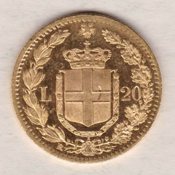 1882 R Italy Gold Twenty Lire Coin - Image 2