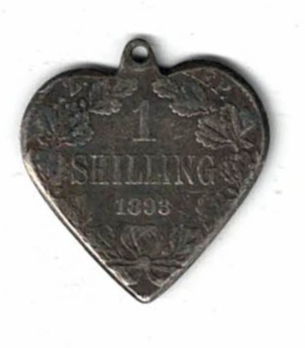 1893 South Africa Boer War Heart Shilling Coin - Image 2