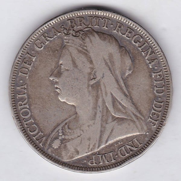 1896 LX Silver Crown Coin - Victoria Old Head - Image 2