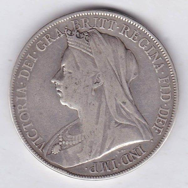 1900 LXIV Silver Crown Coin - Victoria Old Head - Image 2