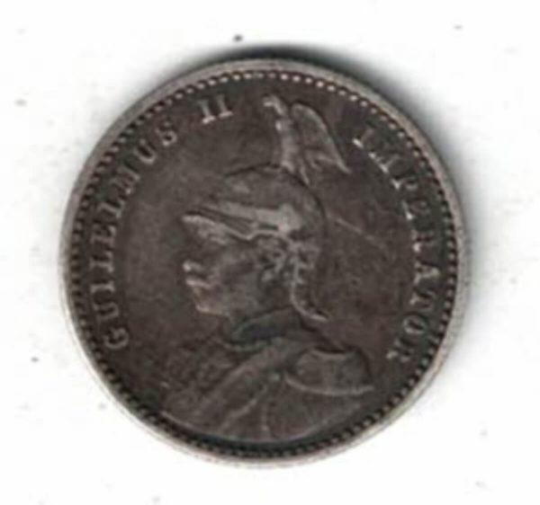 1910 J German East Africa Silver Quarter Rupee Coin - Image 2