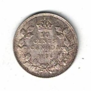 1936 Canada Silver Ten Cent Coin. The obverse side of the coin features George V facing left. All coins are in stock for dispatch.