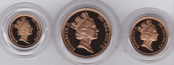 1990 Gold Proof Three Coin Sovereign Set - Image 2