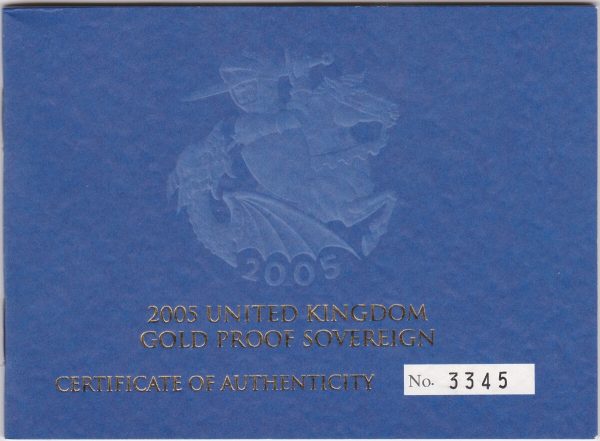 2005 Gold Proof Sovereign Coin - Image 3