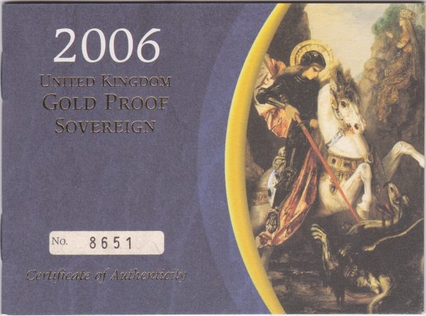 2006 Gold Proof Sovereign Coin - Image 3