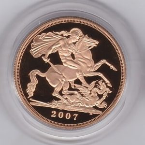 2007 Gold Proof Three Coin Set. This three coin gold sovereign set comes boxed with certificate as issued by the Royal Mint.