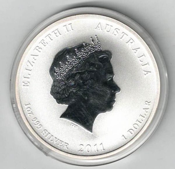 2011 Australia Silver Gilded One Ounce Year Of The Rabbit - Image 2