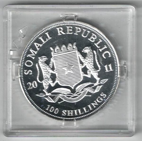 2011 Silver Somali Republic One Ounce Elephant Coin - Image 2
