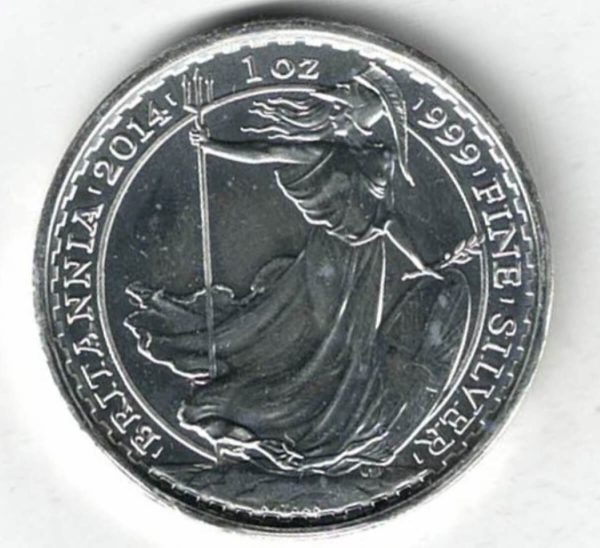 2014 Silver Britannia Horse Edge One Ounce Coin. The coin contains one ounce of 999 fine silver. All of our silver coins have been pre-owned and are instock