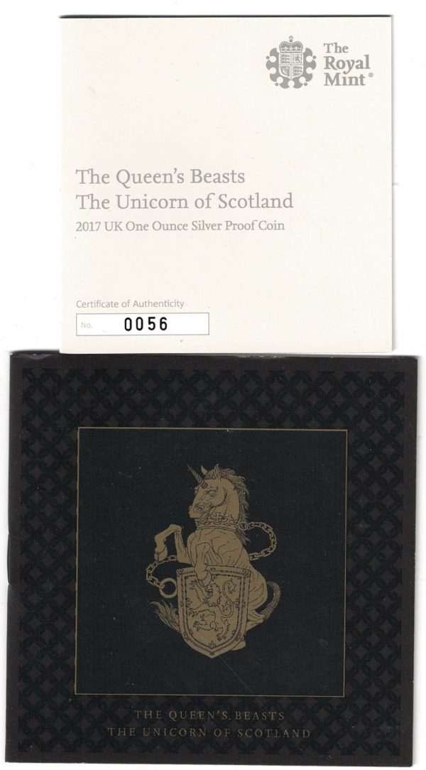 2017 Silver Proof One Ounce Unicorn of Scotland - Image 4