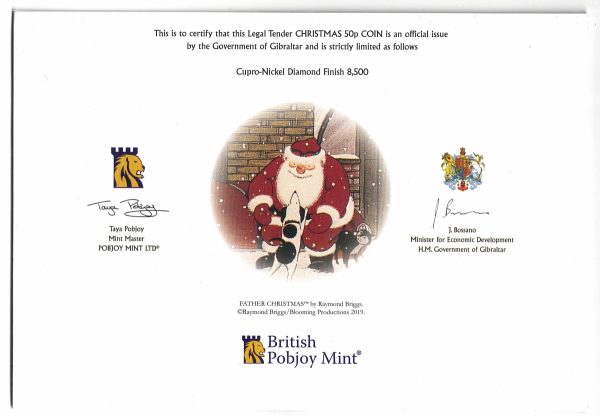 2019 Gibraltar Fifty Pence Father Christmas - Image 4