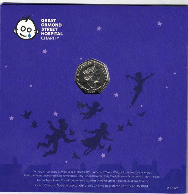 2019 Isle Of Man Peter Pan Six Coin Fifty Pence Set - Image 3