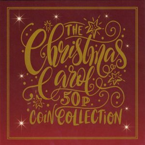 2020 Guernsey The Christmas Carol Fifty Pence Five Coin Collection. The obverse features the fourth portrait of Queen Elizabeth II facing right.