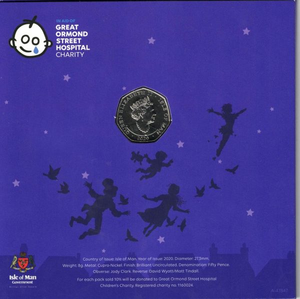 2020 Isle Of Man Peter Pan Six Coin Fifty Pence Set - Image 3