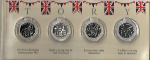 2020 Isle Of Man VE Day Seven Coin Fifty Pence Set - Image 3
