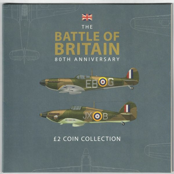 2020 Jersey Battle Of Britain Two Pounds Three Coin Collection. the obverse features the fourth portrait of Queen Elizabeth II.