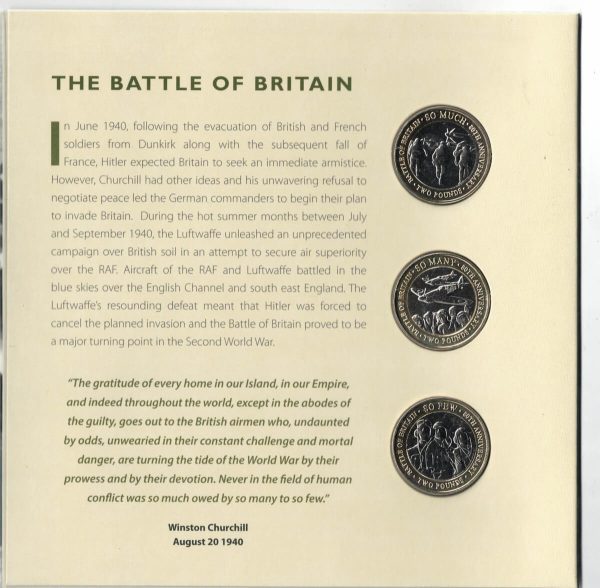 2020 Jersey Battle Of Britain Two Pounds Three Coin Collection - Image 2