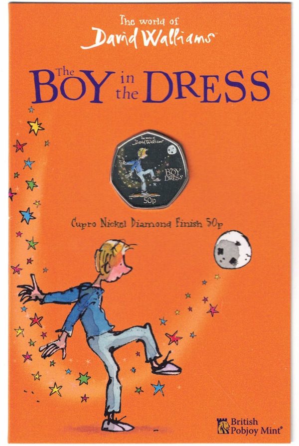 2021 Gibraltar The Boy in the Dress Fifty Pence Coin. The obverse features the portrait of Queen Elizabeth II facing to the right.