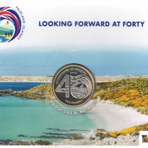 2022 Falkland Islands Liberation Two Pound Coin. The obverse features the portrait of Queen Elizabeth II facing right. All coins are in stock.