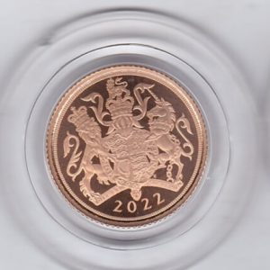 2022 Three Coin Gold Proof Set. This three coin gold sovereign set comes boxed with certificate as issued by the Royal Mint.
