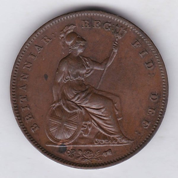 1844 Copper Penny - Victoria Young Head - Image 2