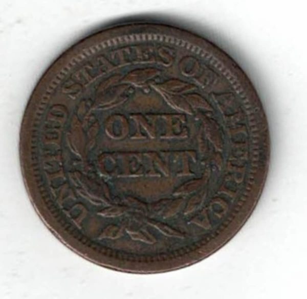 1848 USA Copper Liberty Head One Cent Coin - Image 2