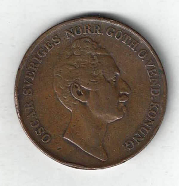 1849 Sweden Copper Four Skilling Coin - Image 2