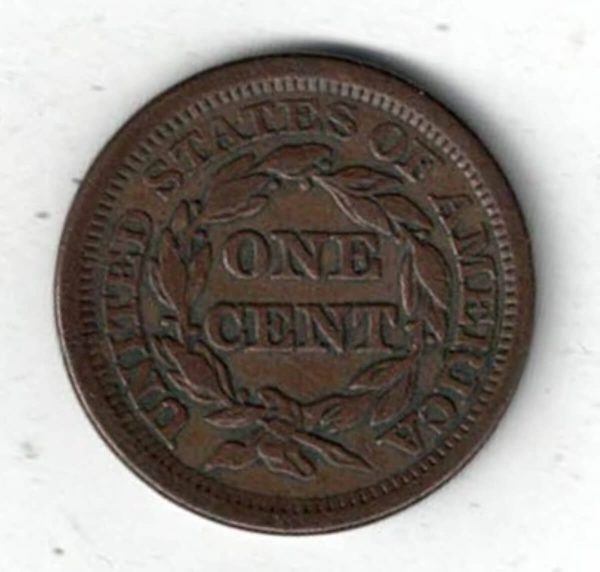 1853 USA Copper Liberty Head One Cent Coin - Image 2