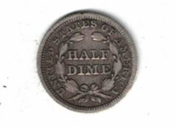 1853 USA Seated Liberty Silver Half Dime Coin - Image 2