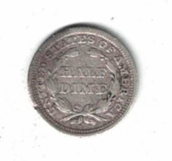 1854 USA Seated Liberty Silver Half Dime Coin - Image 2