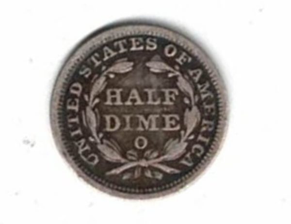 1858 O USA Seated Liberty Silver Half Dime Coin - Image 2