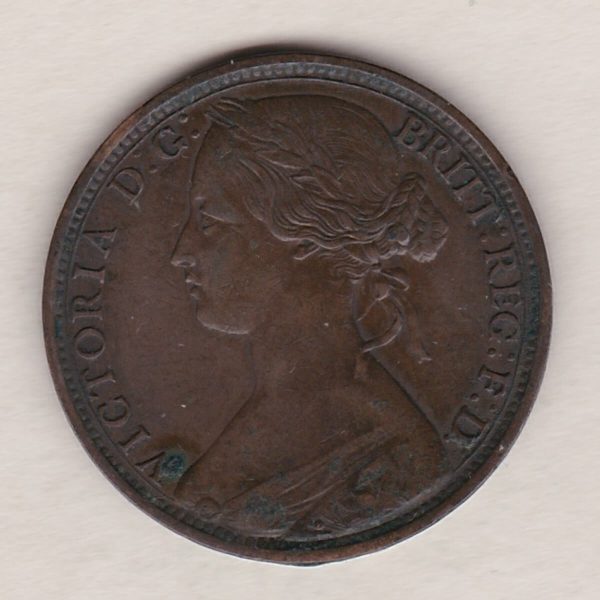 1863 Bronze Penny - Victoria Young Head - Image 2