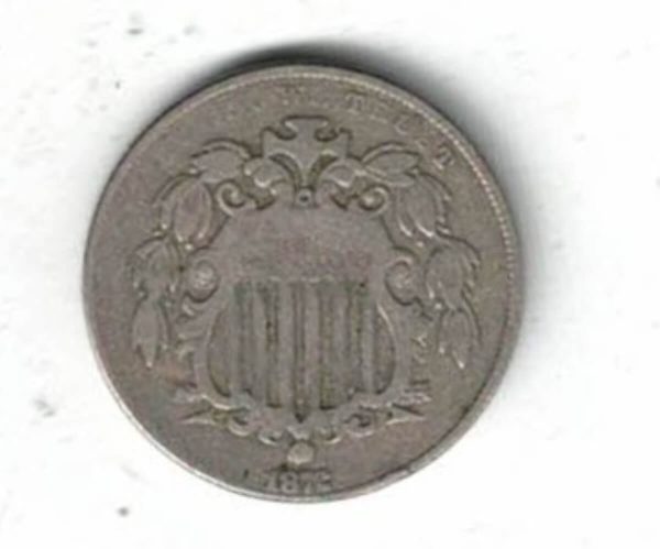 1872 USA Nickel Five Cents Coin - Image 2