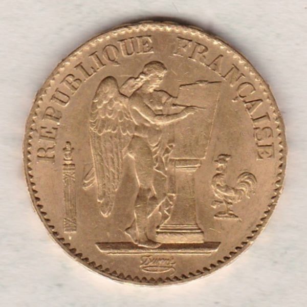 1874 A France Gold Twenty Francs Coin - Image 2
