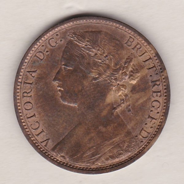 1875 Bronze Penny - Victoria Young Head - Image 2