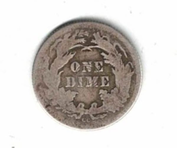 1877 CC USA Seated Liberty Silver One Dime Coin - Image 2