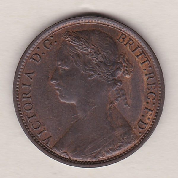 1877 Bronze Penny - Victoria Young Head - Image 2