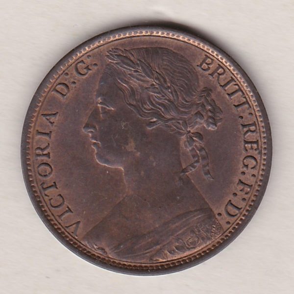 1879 Bronze Penny - Victoria Young Head - Image 2