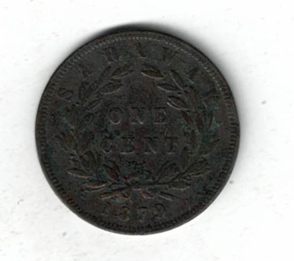1879 Sarawak Bronze One Cent Coin. The obverse side of this coin features the bust of Charles C Brooke facing left. All coins are in stock.