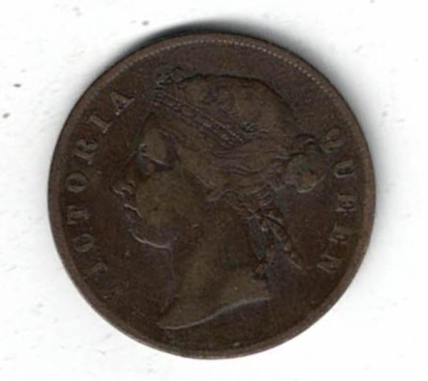 1884 Straits Settlements Bronze One Cent Coin - Image 2