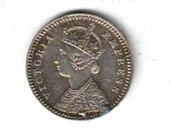1889 India Silver Two Annas Coin - Image 2