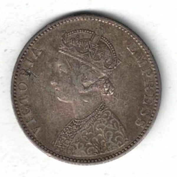 1891 India Silver One Rupee Coin - Image 2