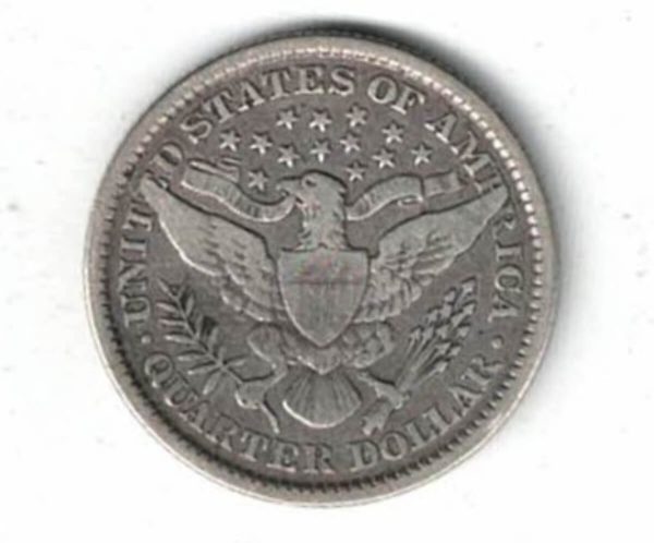 1892 USA Barber Silver Quarter Dollar Coin - Image 2