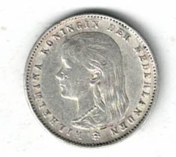 1893 Netherlands Silver 25 Cents - Image 2