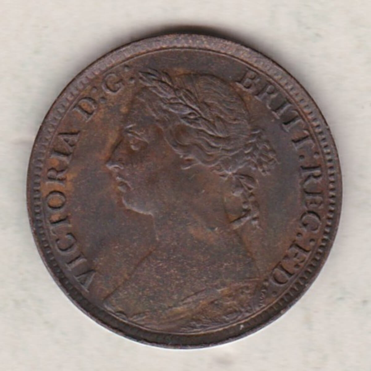1895 Bronze Farthing Coin - Victoria Young Head - Image 2