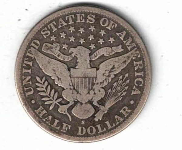 1895 S USA Barber Silver Half Dollar Coin - Image 2