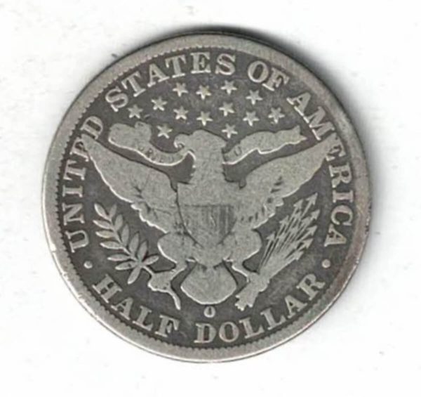 1896 O USA Barber Silver Half Dollar Coin - Image 2