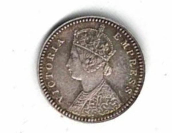 1897 India Silver Two Annas Coin - Image 2